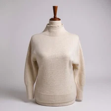 Aritzia Babaton The Group 100% Cashmere Turtleneck Sweater Ivory Cream Small