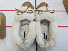 Women's Fluffy Lined Indoor Outdoor Moccasin Slippers Lands End