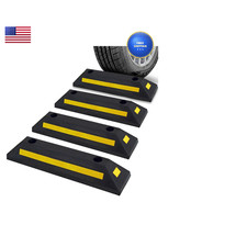 Pyle Curb Garage Vehicle Floor Safety Heavy Duty Rubber Parking Lot Driveway