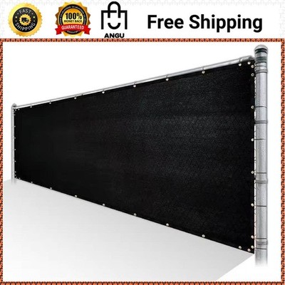 6 ft x 50 ft Black Privacy Fence Screen Mesh Windscreen w/ Reinforced Grommets