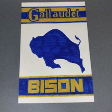 Gallaudet Bison Washington DC 4x6 Scrapbook Shadowbox Artwork Art