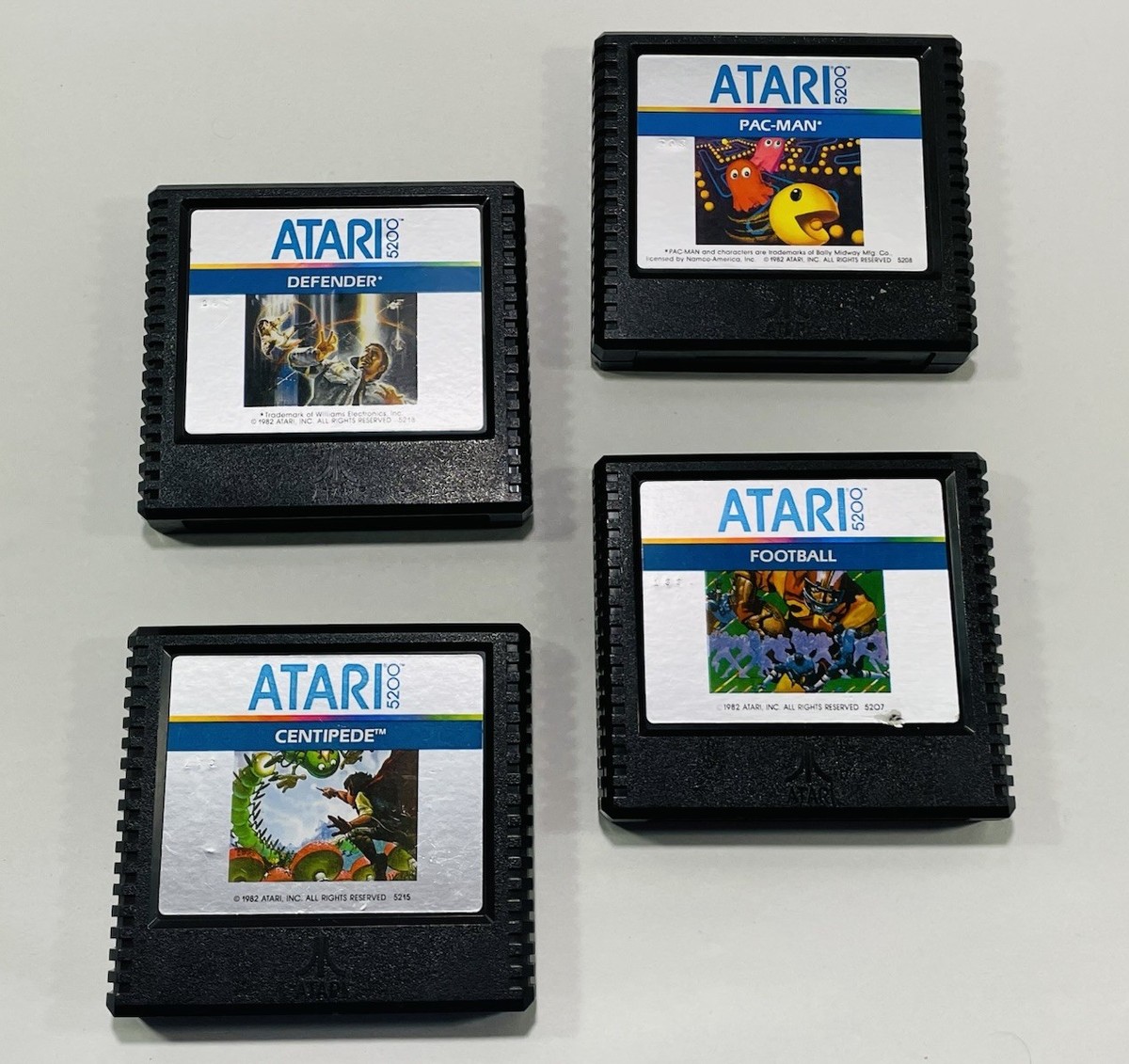 Lot Of 4 Atari 5200 Video Game Cartridges—Centipede—Football—Pac