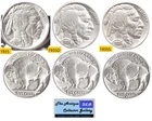 3 1935 US PDS  Mint Buffalo Nickels🪙Vintage⌛As Depicted