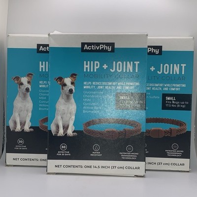 (3) ActivPhy Hip + Joint Mobility Collar for Small Dogs BRAND NEW exp. 08/26