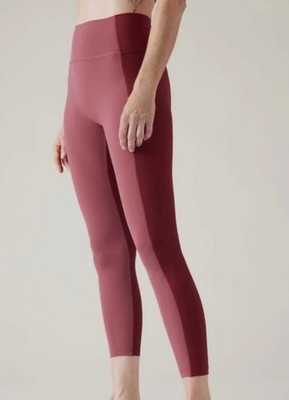Athleta 2X Transcend Color Block 7/8 Leggings Berry Rose