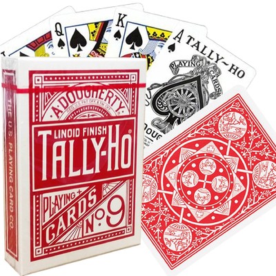 Fahrrad Tally-Ho Fan Rückseite Spiel Karten Deck Rot Standard Index Linoid Neu