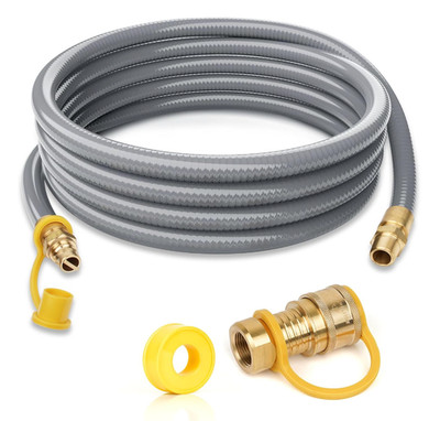 3/4'' ID Natural Gas Hose,Quick Connect Fittings for NG/LP Propane Appliances, Gr