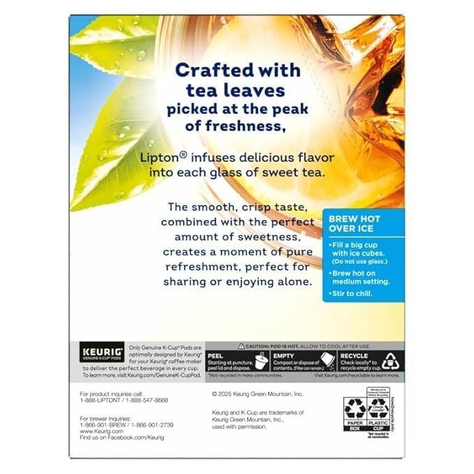Lipton Iced Tea K-Cups Southern Sweet Black Tea 24 K-Cup Pods