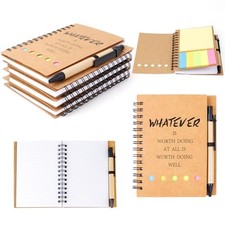 Inspirational Spiral Notebook Sets Employee Appreciation Gifts Bulk 4 Brown