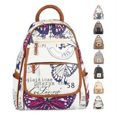 DAMEN City Stadt RUCKSACK Schultertasche Backpack Leder Optik Schule Dayoack