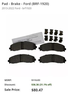 Genuine Motorcraft Disc Brake Pad Set  BRF-1920