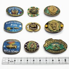 9 Vintage Americana Ornate Sierra Brass Steel Belt Buckle Estate Drawer Lot