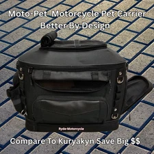 Mot-Pet Full Feature Deluxe Motorcycle Pet Carrier -Rack Sissy Bar Or Seat Mount