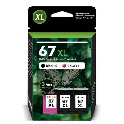67XL Ink Cartridges for HP 67 Ink Deskjet 2700e 2755e 2852 Envy 6055e 6455 LOT