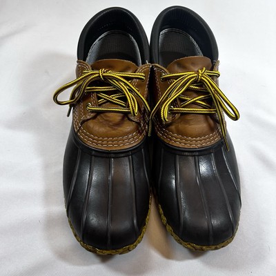 LL Bean 3 Eye Low Duck Boots Gumshoe Size 10 M Brown  display picture 1
