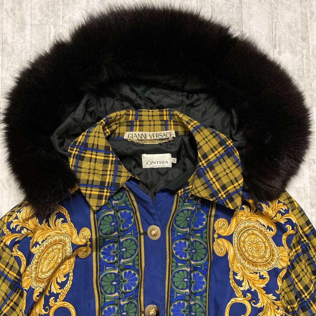 USED [RARE DESIGN] VERSACE FUR DOWN COAT JACKET VINTAGE GOOD thumbnail 2