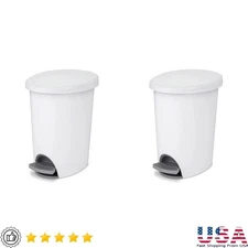 Step On Trash Can Wastebasket 2 Count Removable Liner Hands Free Indoor New