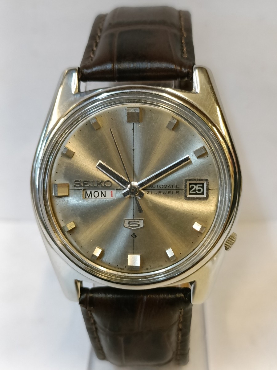 VINTAGE SEIKO 5 21J AUTOMATIC GRAY DIAL 6119-8090 JAPAN MEN'S