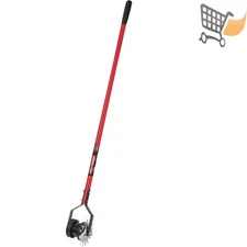 Rotary Lawn Edger Fiberglass Handle 48 Inch Dual Wheels Non Slip Grip