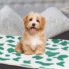 Pet Blanket, Flannel Cow Printed Throw Blanket,30x42 Inches, Blue, 1 Pack 3 