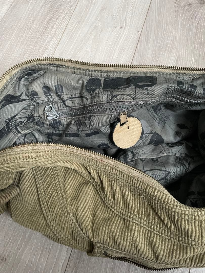 DIESEL Shoulder bag Corduroy Crescent Moon 00s Vintage Authentic