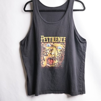 Pestilence Consuming Impulse Black Death Metal Band Graphic Tank Top Mens XL