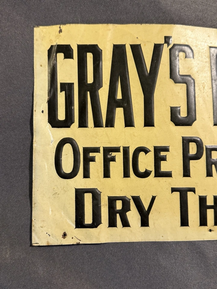 RARO Antiguo Letrero Publicitario de Lata Gray’s Business College Portland Maine Foto 2 de 4