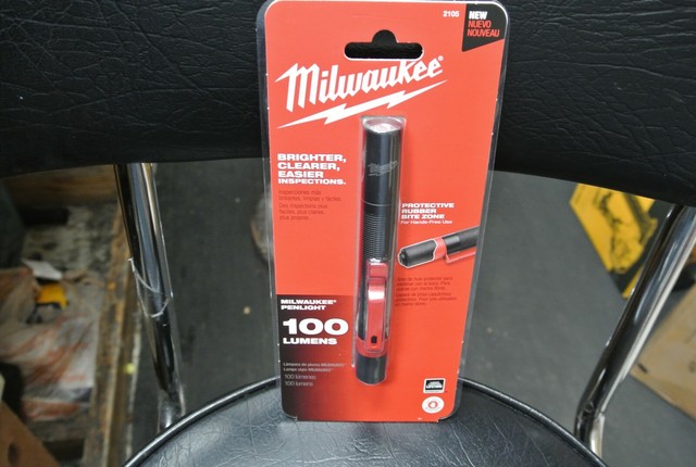 milwaukee 2105 aluminum 100 lumen pen light with clip