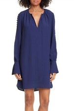 Joie 247656 Womens Erlene Long Sleeve Shift Dress Midnight Size Small
