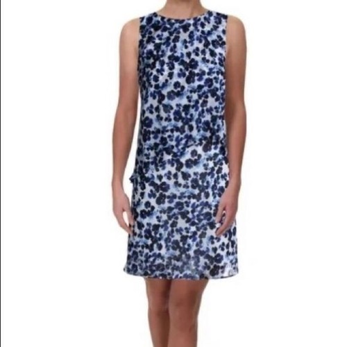 NUOVO abito Ralph Lauren Lonia blu/nero chiffon floreale 4 - Foto 2 di 12
