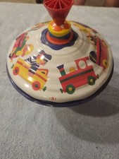 Vintage Spinning Toy Tops LBZ Metal Plastic Push Knob toys and train retro