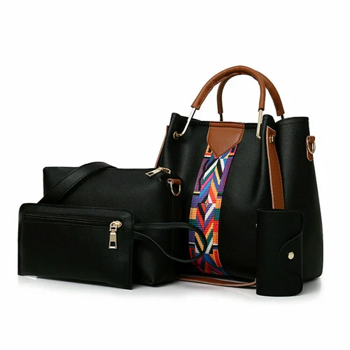 4Pcs/Set Women Lady Leather Handbags Messenger Shoulder Bags Tote Satchel Purse - Picture 10 of 35