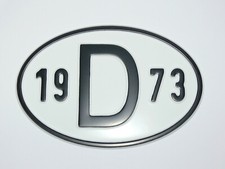 D-Schild 1973 Alu geprägt für VW Käfer Karmann Ghia Bus T2 Oldtimer NEU