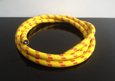 Retro Textil Zündkabel gelb Ignition Wire Cable yellow Câble d'allumage jaune 1m