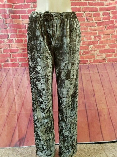ASOS Crushed Velvet Green Elastic waist Women's Casual Pants Size 32W NEW 