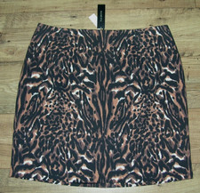 120 NWT NEW WOMAN PETITES TALBOTS ANIMAL PRINT STRETCH LINED SKIRT SIZE 18WP