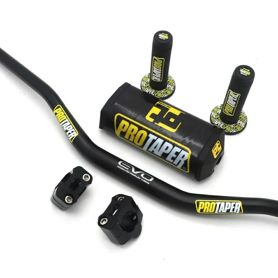 MANUBRIO 28mm KIT COMPLETO PROTAPER MANOPOLE PARACOLPI NERO REESER STERZO MOTO - Image 2 of 4