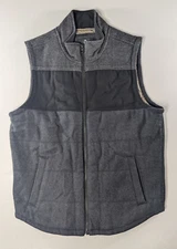 Prana Jacket Vest Men's Size Small Gray Black Sleeveless Wool Blend Hiking