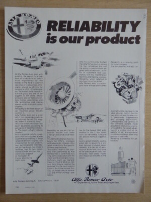7/1983 PUB ALFA ROMEO AVIO REPARATUR ÜBERHOLUNG AERO MOTOR WARTUNG ORIGINAL ANZEIGE