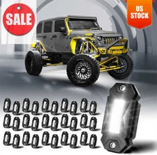 White 30X LED Rock Lights Underbody Trail Rig Glow Lamp Offroad SUV Pickup Truck