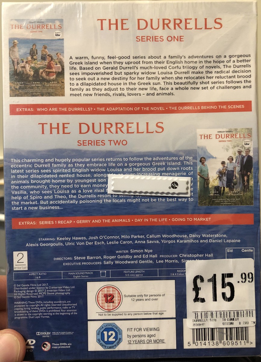The Durrells Series and Complete ITV Tv British comedy drama