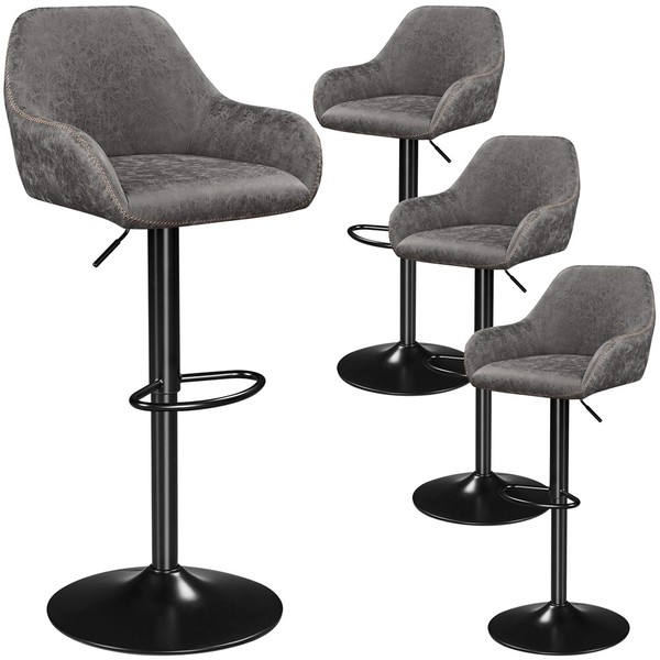 Barhocker Drehstuhl Mit Lehne Arbeitshocker Bistrohocker Barstuhl Tresenhocker-image