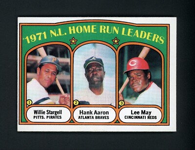 1972 Topps NL Home Run Leaders (Stargell, Aaron, May) HOF #89 NM