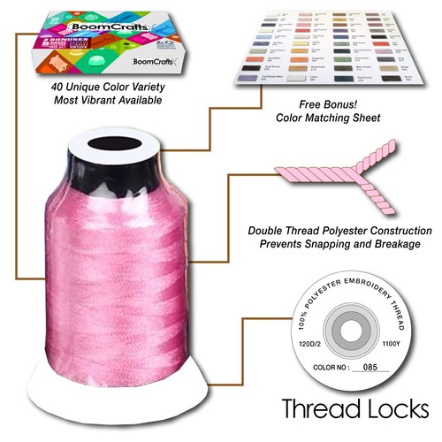 NEW 40 Spools Embroidery Thread Match SE400 Brother / Singer Machine 550Yard - Picture 2 of 10