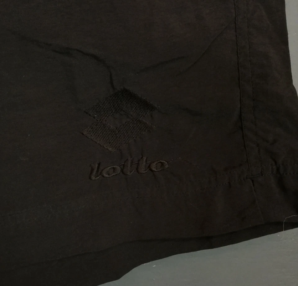 稀有复古男式乐透短裤 PANTALONES 网球 意大利黑色 XL 码 — 第 2/4 张图片