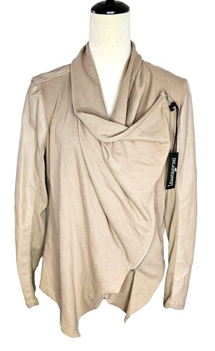 Blank NYC Draped Ponte Jacket Taupe Womens Large NWT - Picture 3 of 12