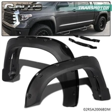 4PCS Pocket Rivet Wheel Fender Flares Black Fit For 2014-2020 Toyota Tundra