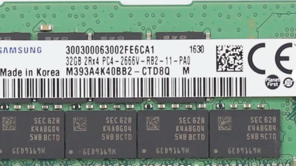 Samsung 32GB DDR4 2666 MHz ECC REG M393A4K40BB2-CTD RDIMM Server Workstation RAM - Bild 2 von 2