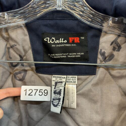 Walls FR Fire Resistant Work Wear Jacket 2XL XXL Mens Navy Blue Uniform Lined - Picture 13 of 13