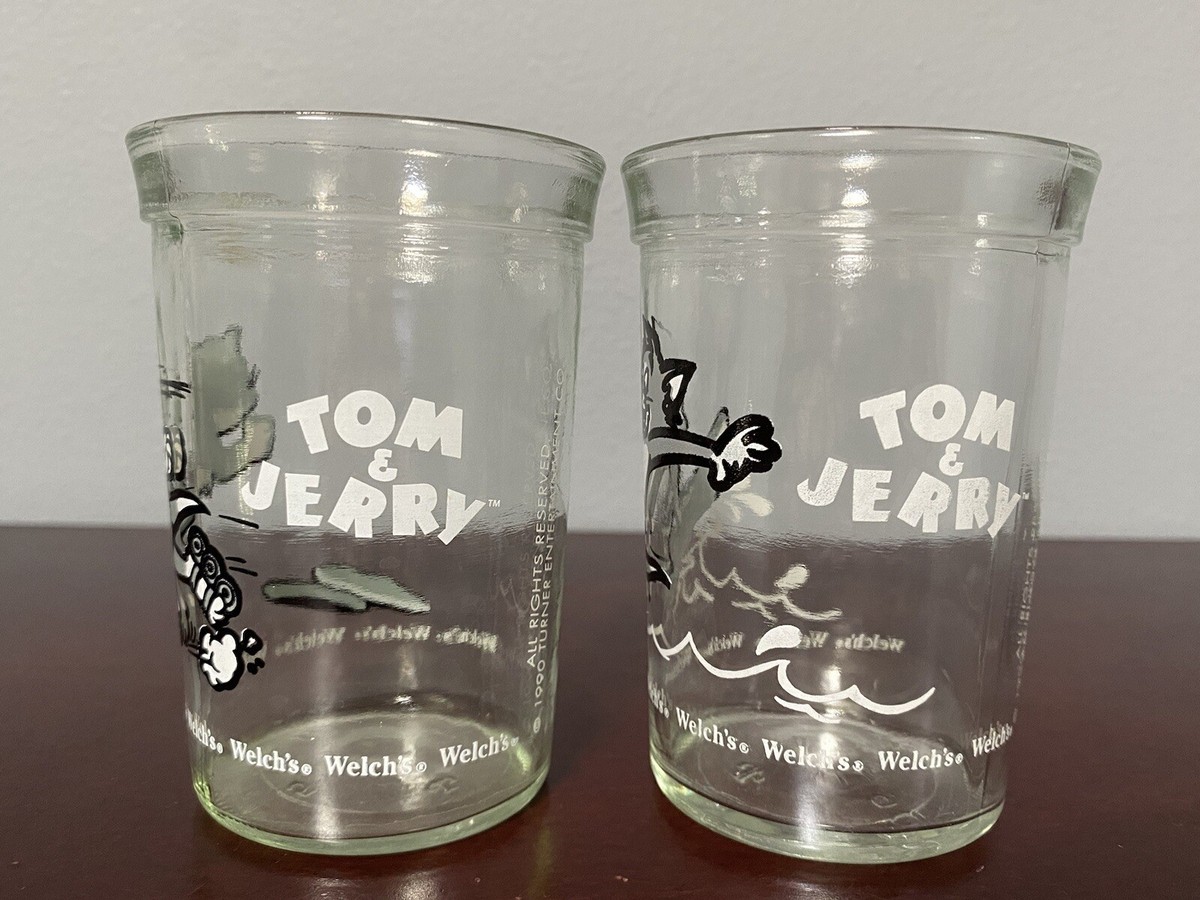 Welch's Jelly Tom & Jerry Juice Jelly Glass Tom Surfing/Skating